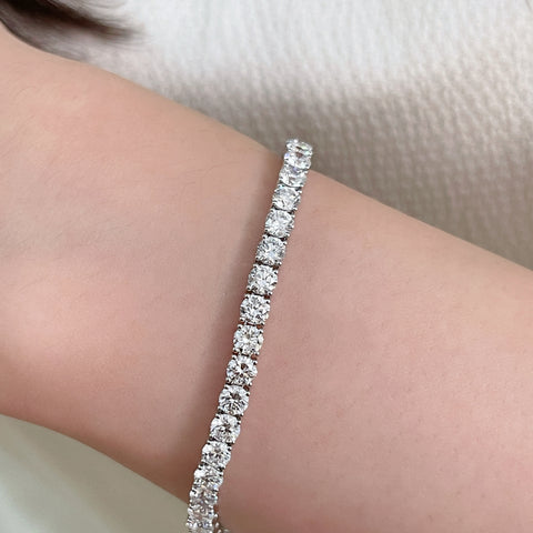 9 CTW Lab-Grown Diamond Four-Prong Tennis Bracelet in 18K Gold