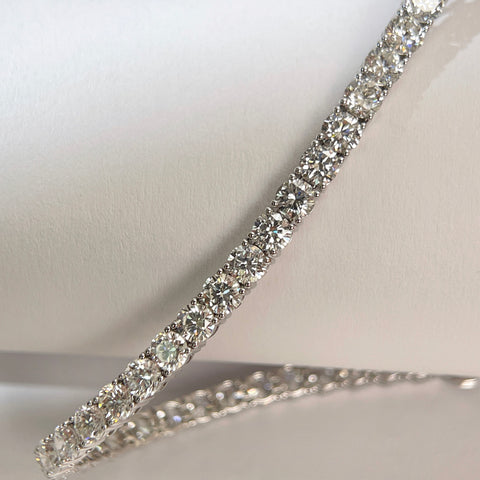 9 CTW Lab-Grown Diamond Four-Prong Tennis Bracelet in 18K Gold