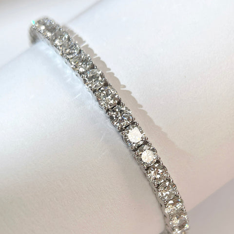 9 CTW Lab-Grown Diamond Four-Prong Tennis Bracelet in 18K Gold