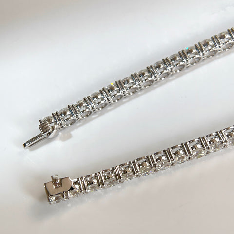 9 CTW Lab-Grown Diamond Four-Prong Tennis Bracelet in 18K Gold