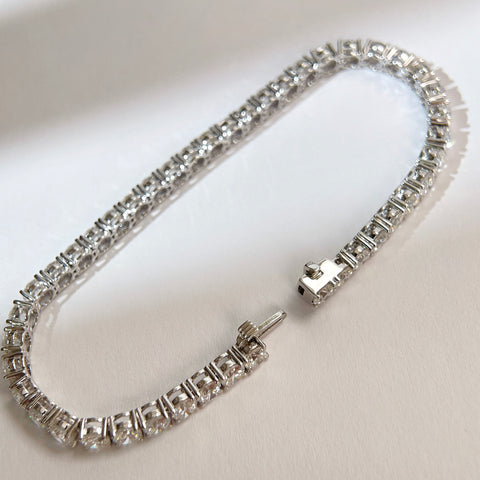 9 CTW Lab-Grown Diamond Four-Prong Tennis Bracelet in 18K Gold