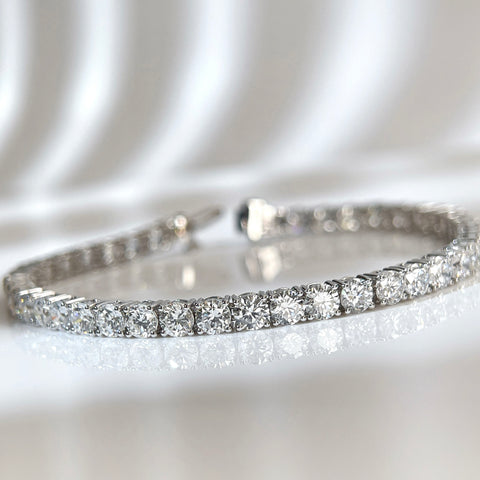 9 CTW Lab-Grown Diamond Four-Prong Tennis Bracelet in 18K Gold