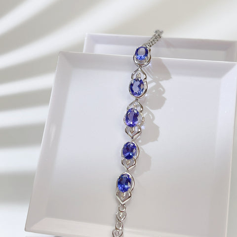 AA color 6.7 carat Tanzanite Bracelet