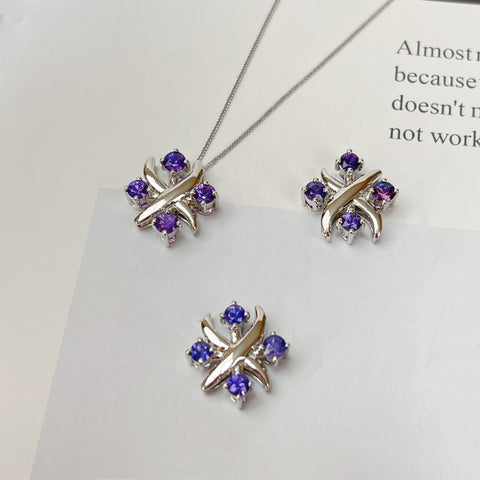 Victory style Purple Blue Sapphire Pendant