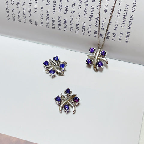 Victory style Purple Blue Sapphire Pendant