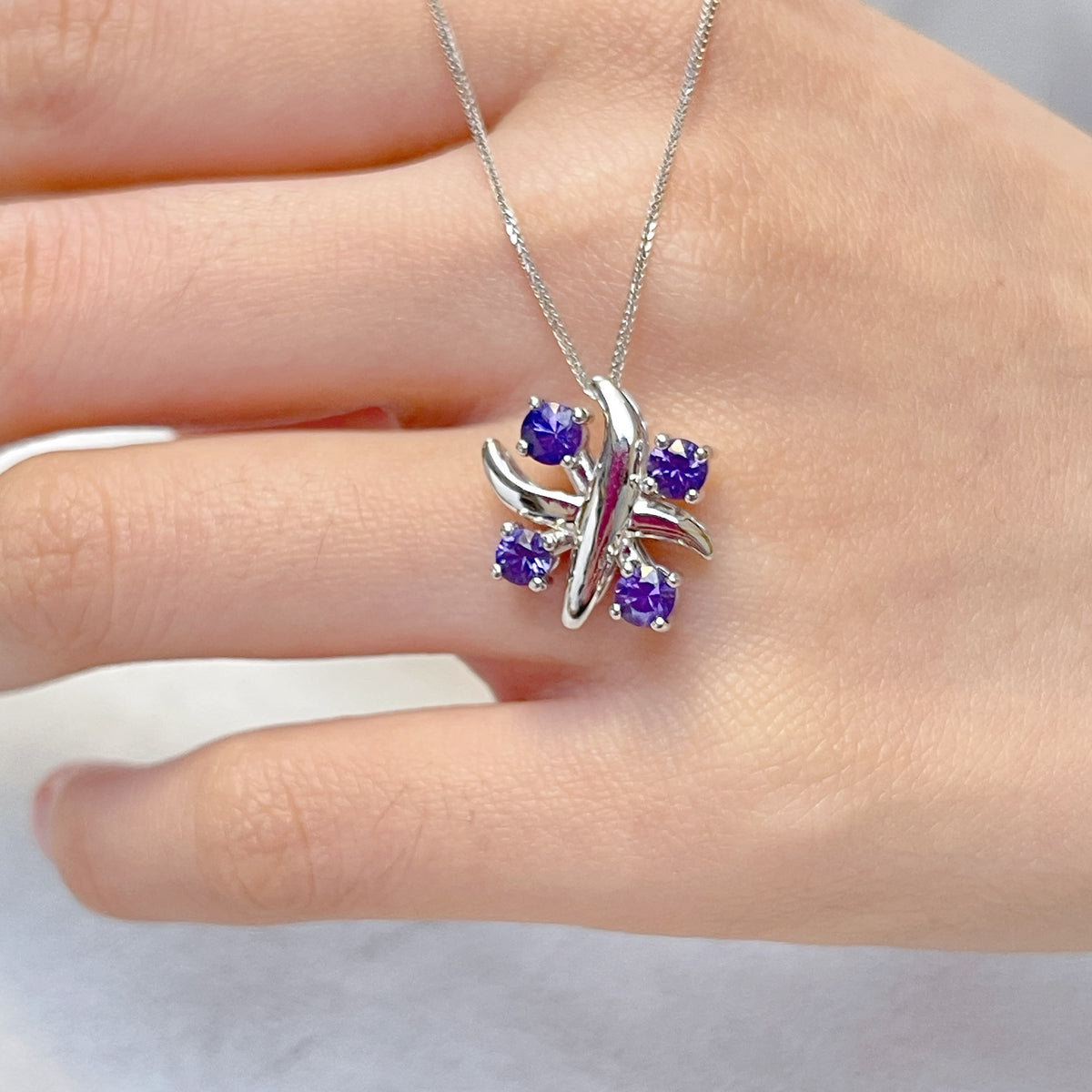 Victory style Purple Blue Sapphire Pendant