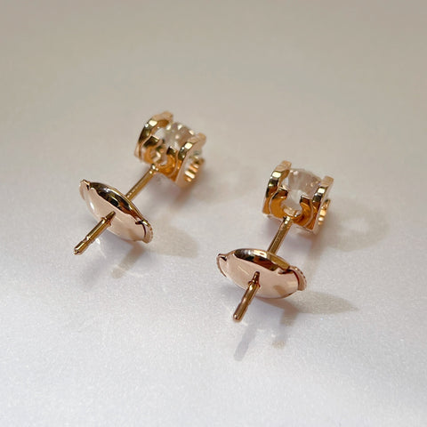 Square Shape 0.50ct  Diamond Earring 18K Rose solid gold
