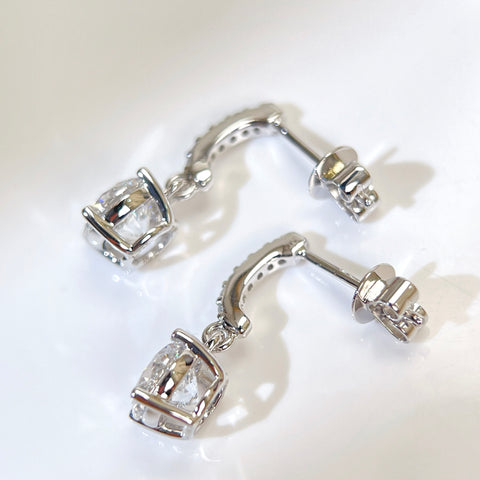 2CT Lab Grown Diamond IGI Certificate D VVS2 Solitaire Drop Diamond Earrings 14K Solid Gold