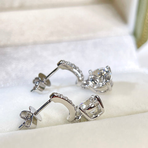 2CT Lab Grown Diamond IGI Certificate D VVS2 Solitaire Drop Diamond Earrings 14K Solid Gold
