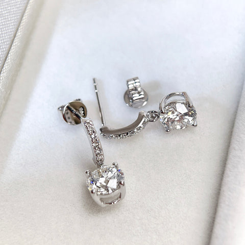 2CT Lab Grown Diamond IGI Certificate D VVS2 Solitaire Drop Diamond Earrings 14K Solid Gold