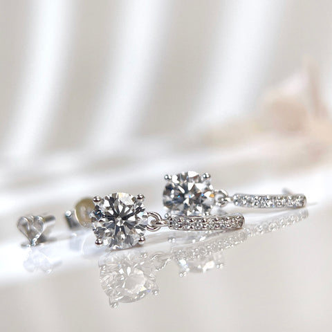 2CT Lab Grown Diamond IGI Certificate D VVS2 Solitaire Drop Diamond Earrings 14K Solid Gold