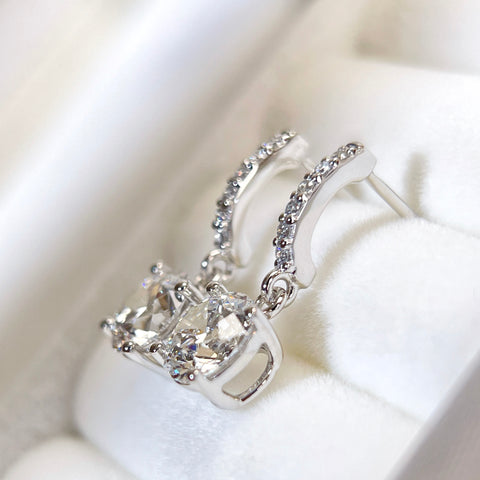 2CT Lab Grown Diamond IGI Certificate D VVS2 Solitaire Drop Diamond Earrings 14K Solid Gold