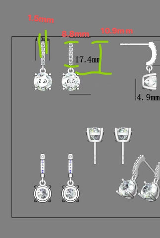 2CT Lab Grown Diamond IGI Certificate D VVS2 Solitaire Drop Diamond Earrings 14K Solid Gold